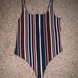 Striped body suit